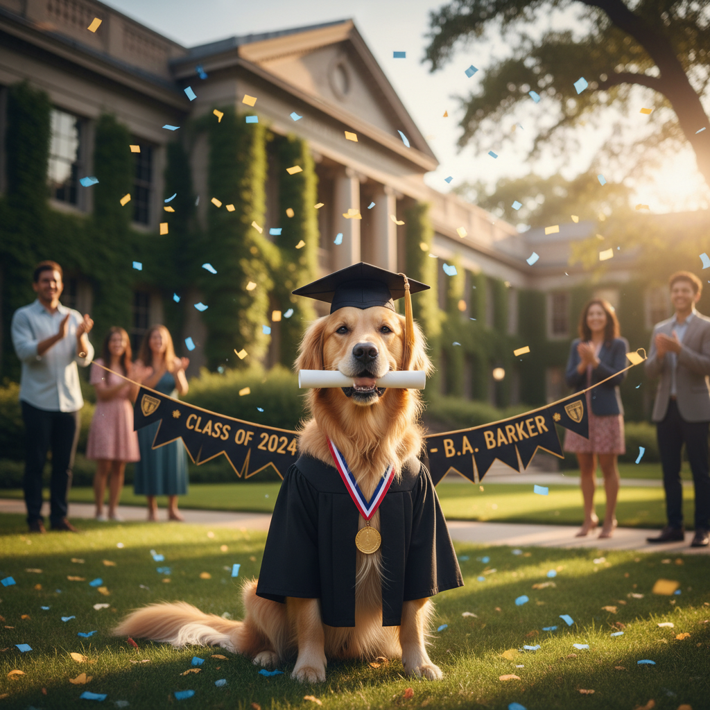 Dog graduation celebration